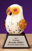 Custom Glass Owl Award (4.5")