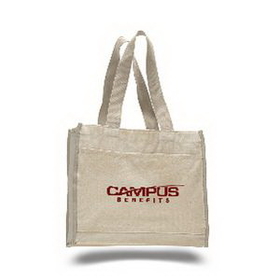 Custom Canvas Gusset Tote with Web Handles, 14" W x 12" H x 5.25" D