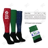 Custom Knee High Socks with Holiday Design TOP - Imprint in USA