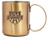 Custom 12 Oz. Stainless Steel Moscow Mule Mug w/ Built In D Handle, Copper Coated