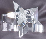 Custom Optic Crystal Star Paperweight Award - 4 1/4 x 2