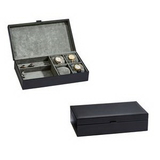 Custom Elegant Black Leather Jewelry Box - 12