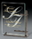 Custom Medium Celebrity Jade Glass Award, 6" W X 7 1/4" H X 1 3/4" D, Price/piece