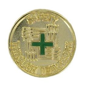 Blank Safety Award Lapel Pins (Safety Through Teamwork), 3/4" Diameter