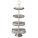 Custom Hammered Stainless Steel 4 Tier Serving Stand, 12
