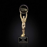 Custom Champion Gold Plated Award w/ Black Marble Base (12