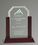 Custom 7" Premier Glass Clipped Corner Award with Mahogany Base, Price/piece