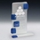 Custom Abacus Art Glass Award w/ Cobalt Blue Accent, 7" W x 10 1/4" W x 3" D, Price/piece