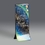 Custom Plume Lapis Hand Painted Art Glass, 6" W x 13 1/2" H, Price/piece