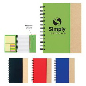 Custom Spiral Notebook With Sticky Notes And Flags, 6" W x 7" H