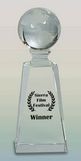 Custom Crystal Globe on Tower Award (7 3/4