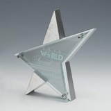 Custom Stellar Acrylic Star Award w/ Silver Gilded Stonecast Base (9 1/2