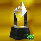 Custom Awards-optical crystal award/trophy 8 inch high, 3 1/4