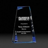 Custom Blue Topaz Acrylic Award w/ Ice Blue Mirrored Reflector (8