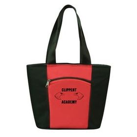 Bazaarline Custom The 12 Can Lunch Cooler Tote Bag W/ Large Zippered Front Pocket, 10" W X 10" H X 5" D