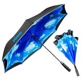 Custom The Blue Sky & Clouds Inverted Umbrella - Auto-Open, Reverse Closing, 48