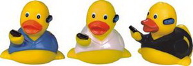 Custom Rubber On The Phone Duck, 3 7/8" L x 3 1/4" W x 3" H