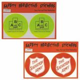 Illini Custom Round Reflective Safety Stickers, Pad Printed