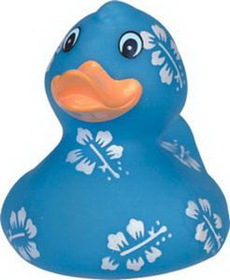 Custom Rubber Pretty In Blue Duck, 2 7/8" L x 2 3/4" W x 2 3/4" H
