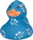 Custom Rubber Pretty In Blue Duck, 2 7/8" L x 2 3/4" W x 2 3/4" H, Price/piece