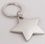 Custom Star Shaped Polished Silver Keyrings (1 7/8"x3"), Price/piece