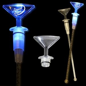 Custom 9" Blue Martini Light-Up Cocktail Stirrers