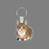 Custom Key Ring & Full Color Punch Tag W/ Tab - Tabby Cat