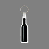 Key Ring & Full Color Punch Tag W/ Tab - Black Wine Bottle