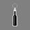 Key Ring & Full Color Punch Tag W/ Tab - Black Wine Bottle, Price/piece