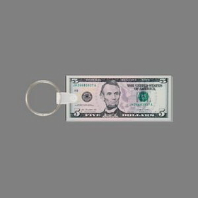 Key Ring & Full Color Punch Tag - 5 Dollar Bill (Face Up)