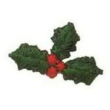Custom Holiday Embroidered Applique - Large Holly