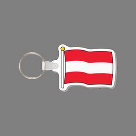 Key Ring & Full Color Punch Tag W/ Tab - Flag of Austria