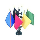 Custom Official Size Nylon Mounted Auto Racing Flags Complete Set, 24