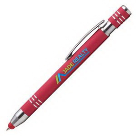 Custom Marin Softy w/ Stylus - ColorJet- Full Color Metal Pen, 5.43" L x .42" D