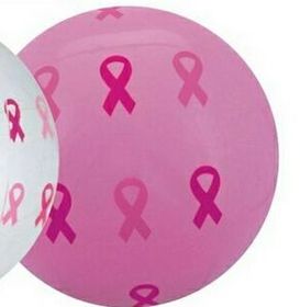 Custom 16" Inflatable Pink Ribbon Beach Ball