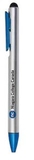 Custom Arlon Plastic Push Pen w/ Stylus & Shiny Silver Barrel