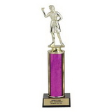 Custom Silver Moonbeam Single Column Trophy w/Figure (11