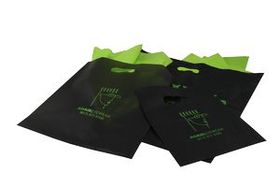 Custom Frosted Black Colored Poly Merchandise Bag/ 2.5 Mil (14"x3"x21")