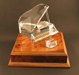 Custom 116-10010  - SYMPHONIC HARMONY COLLECTION-Large Concert Grand Award-Clear Optic Crystal Grand Piano on Authentic Burlwood Base