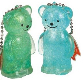 Custom Translucent Gel Bear Key Chain, 3" L x 1 1/4" W x 1" H