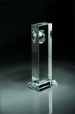 Custom Optic Crystal Globe Tower Award - 9 1/2