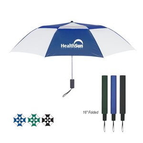 Custom 44" Arc Telescopic Folding Vented Umbrella