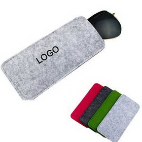 Custom Quality Felt Glasses Bag, 3 1/2" W x 7" L