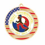 Custom Vibraprint American Flag Insert Medallion Custom Vibraprint Champion Award Belt, 2 3/4