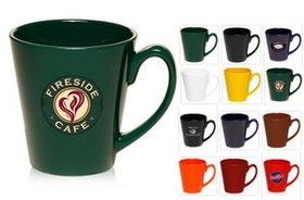 Custom Colors 12 oz. Ceramic Coffee Mug, Latte Mugs, 4.00" H x 3.70" Diameter x 2.56" Diameter