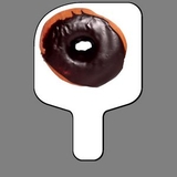Custom Hand Held Fan W/ Full Color Chocolate Covered Donut, 7 1/2
