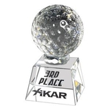 Custom Crystal Golf Ball Trophy, 2 1/4
