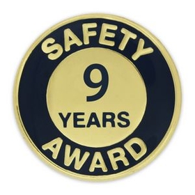 Blank Safety Award Pin - 9 Year, 3/4" W x 3/4" H