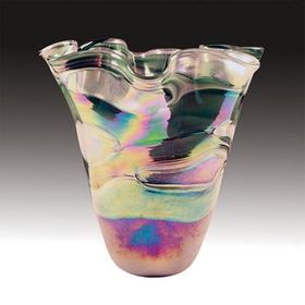 Custom 11.25" Hand Blown Art Glass Vase