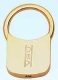 Custom Solid Brass Gold Plated Key Ring (Engraved)